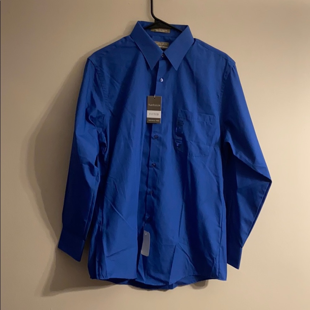 A Fitted French Blue Van Heusen Dress Shirt